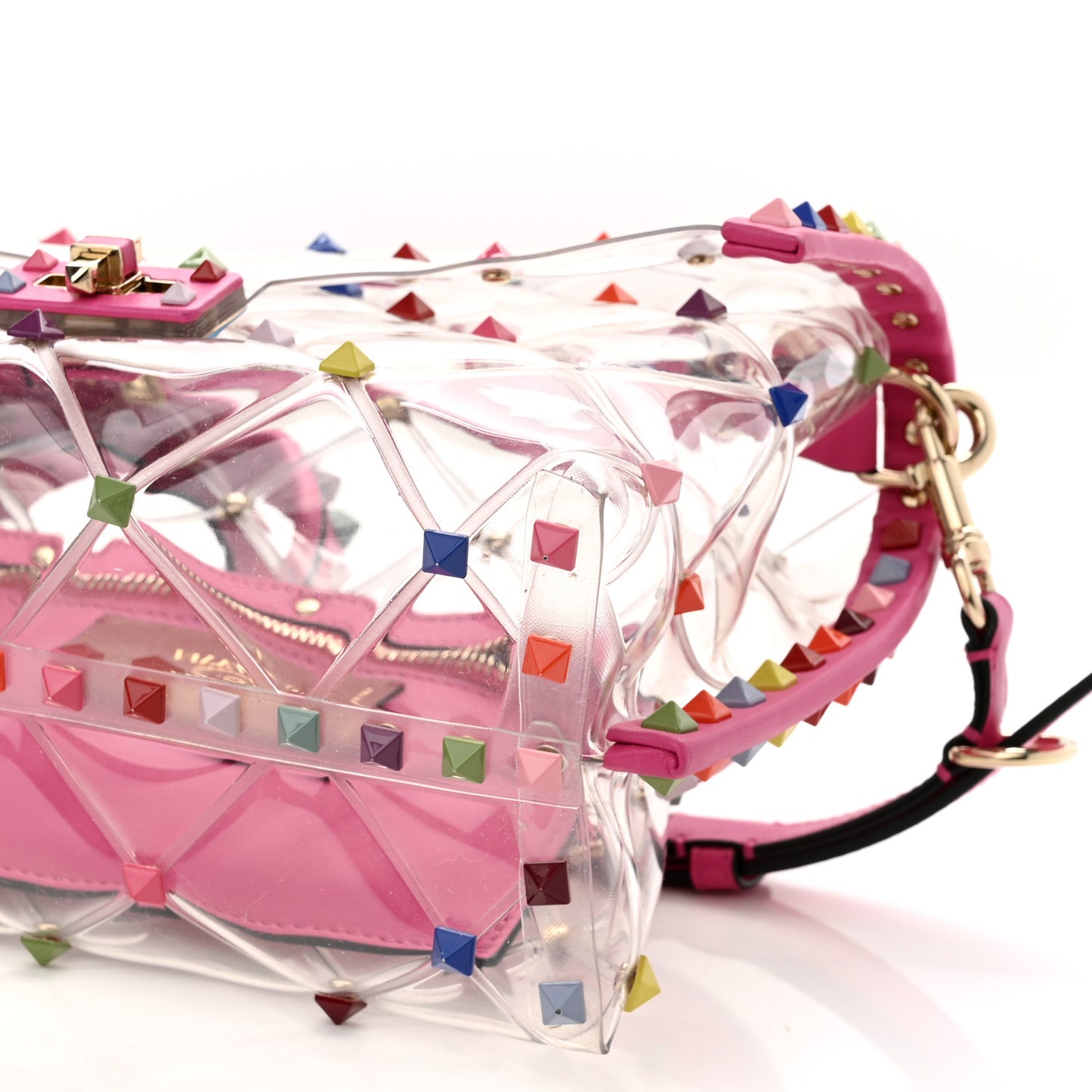 PVC Medium Candystud Top Handle Bag Multicolor