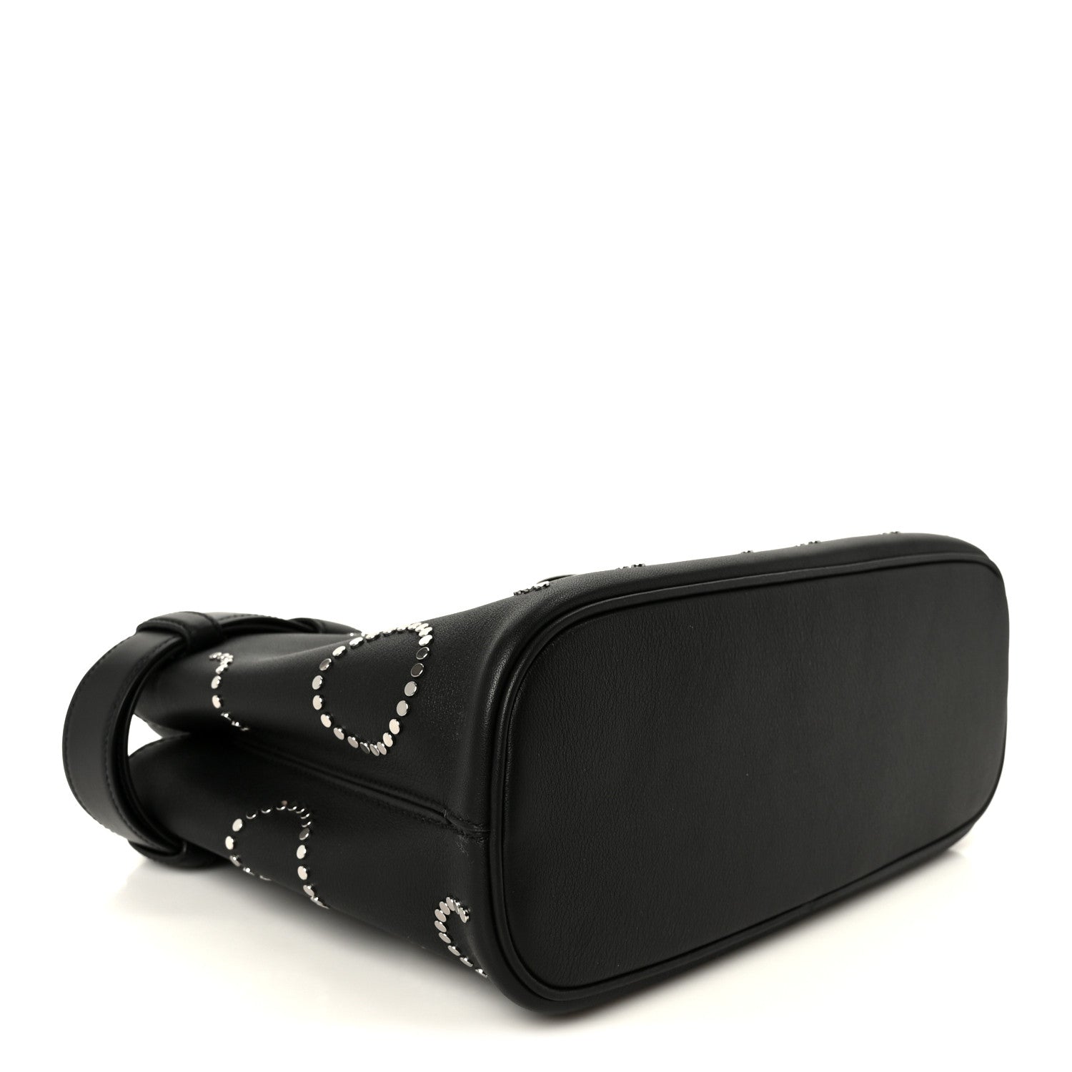 Prada Soft Grain Calfskin Studded Large Buckle Bag With Belt Black 4 of 10
