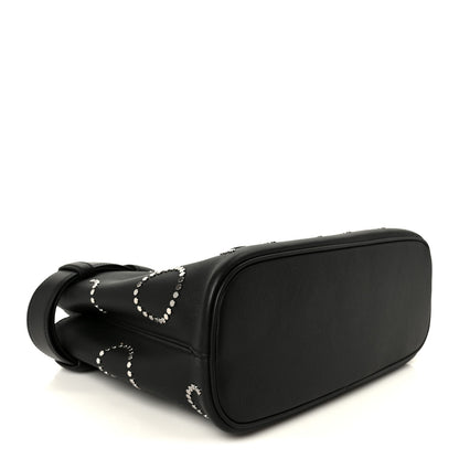 Prada Soft Grain Calfskin Studded Large Buckle Bag With Belt Black 4 of 10
