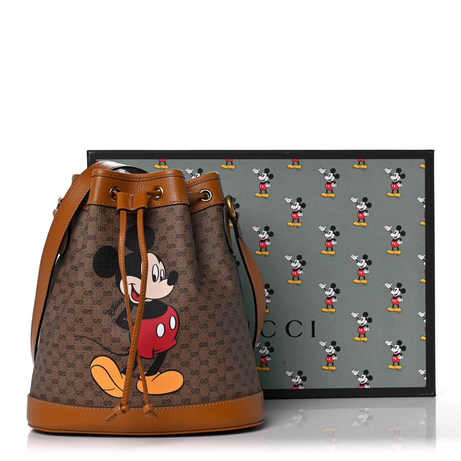 Gucci X DISNEY Mini Vintage GG Supreme Monogram Bucket Bag Beige Vintage Sun Oil 14 of 14