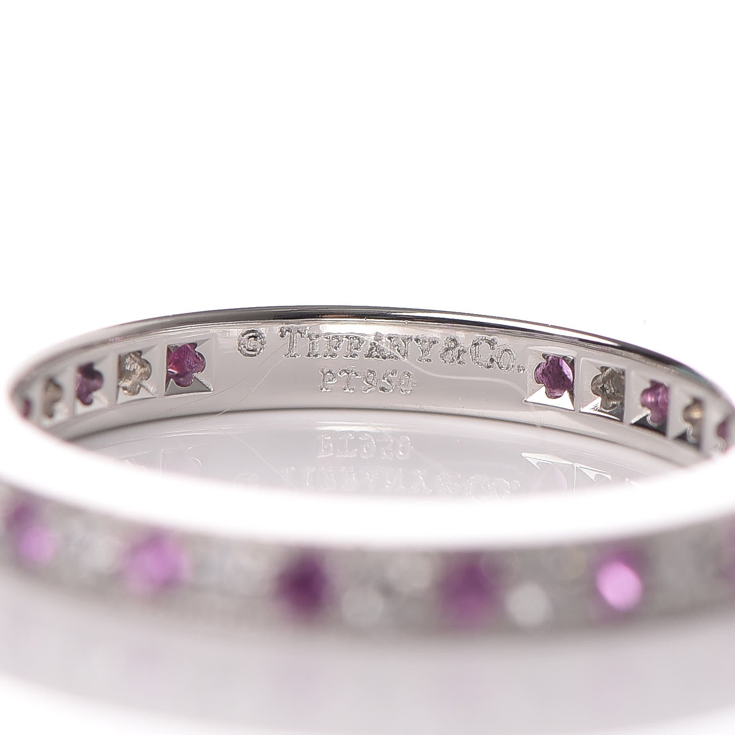 Tiffany Platinum Diamond Pink Sapphire Legacy Ring 47 4.25 4 of 5