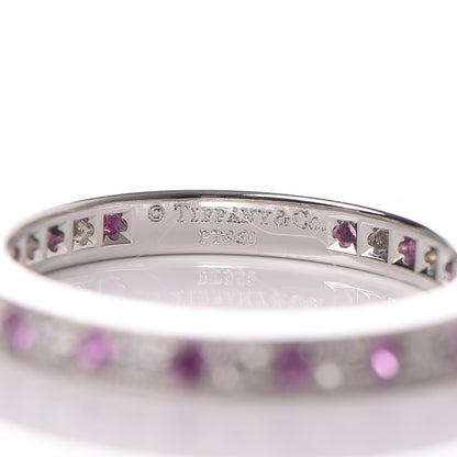 Tiffany Platinum Diamond Pink Sapphire Legacy Ring 47 4.25 4 of 5
