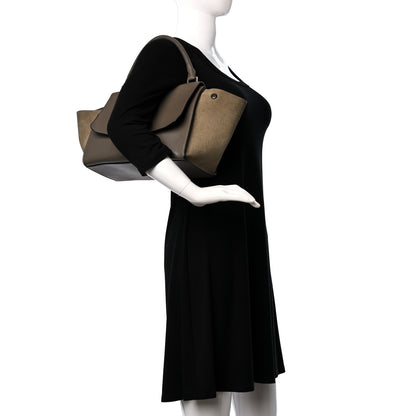 Celine Drummed Calfskin Suede Small Trapeze Souris 2 of 10