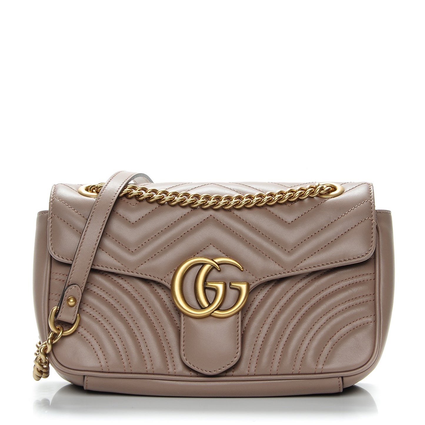 Calfskin Matelasse Small GG Marmont Shoulder Bag Porcelain Rose