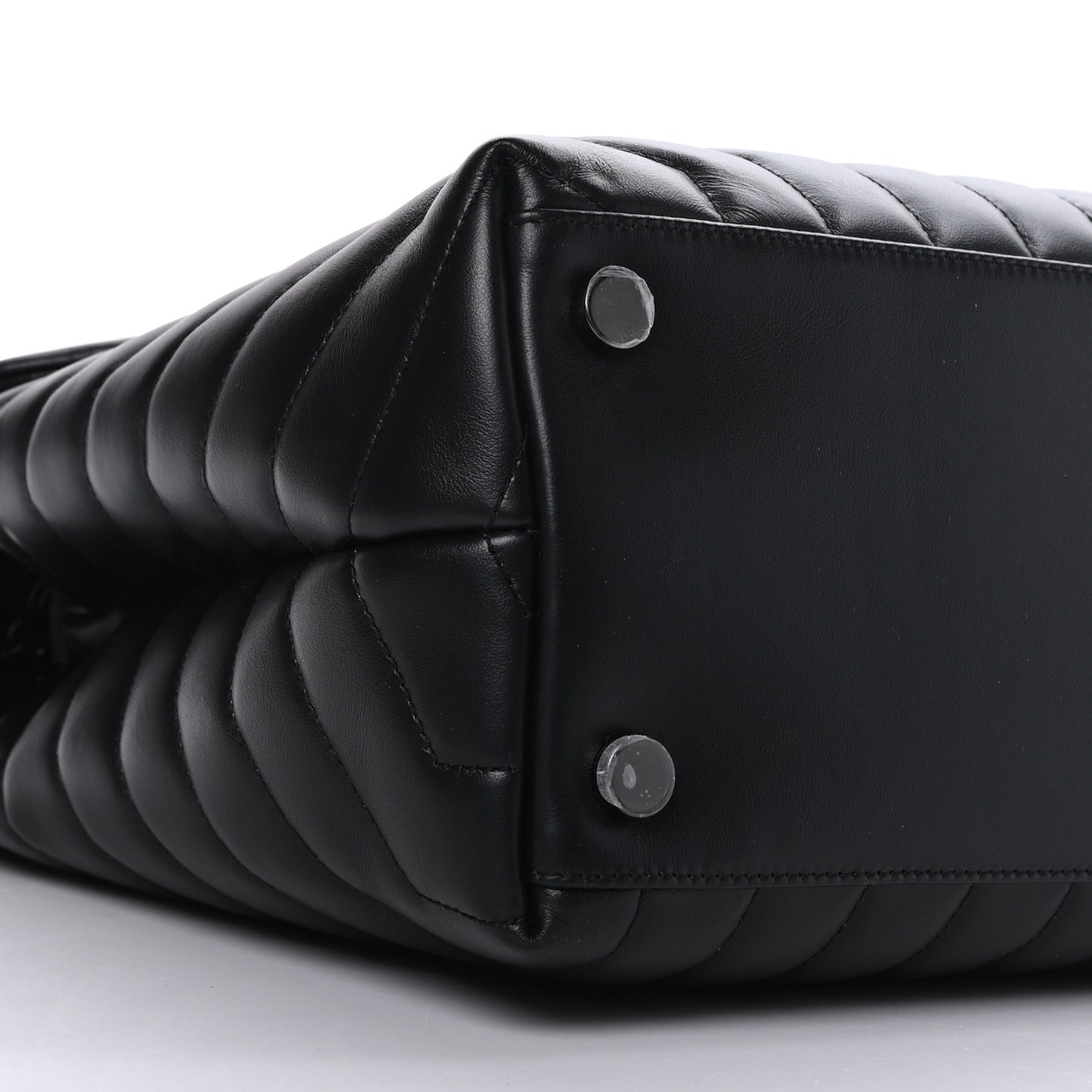 Calfskin Y Quilted Monogram Large Loulou Chain Satchel Black
