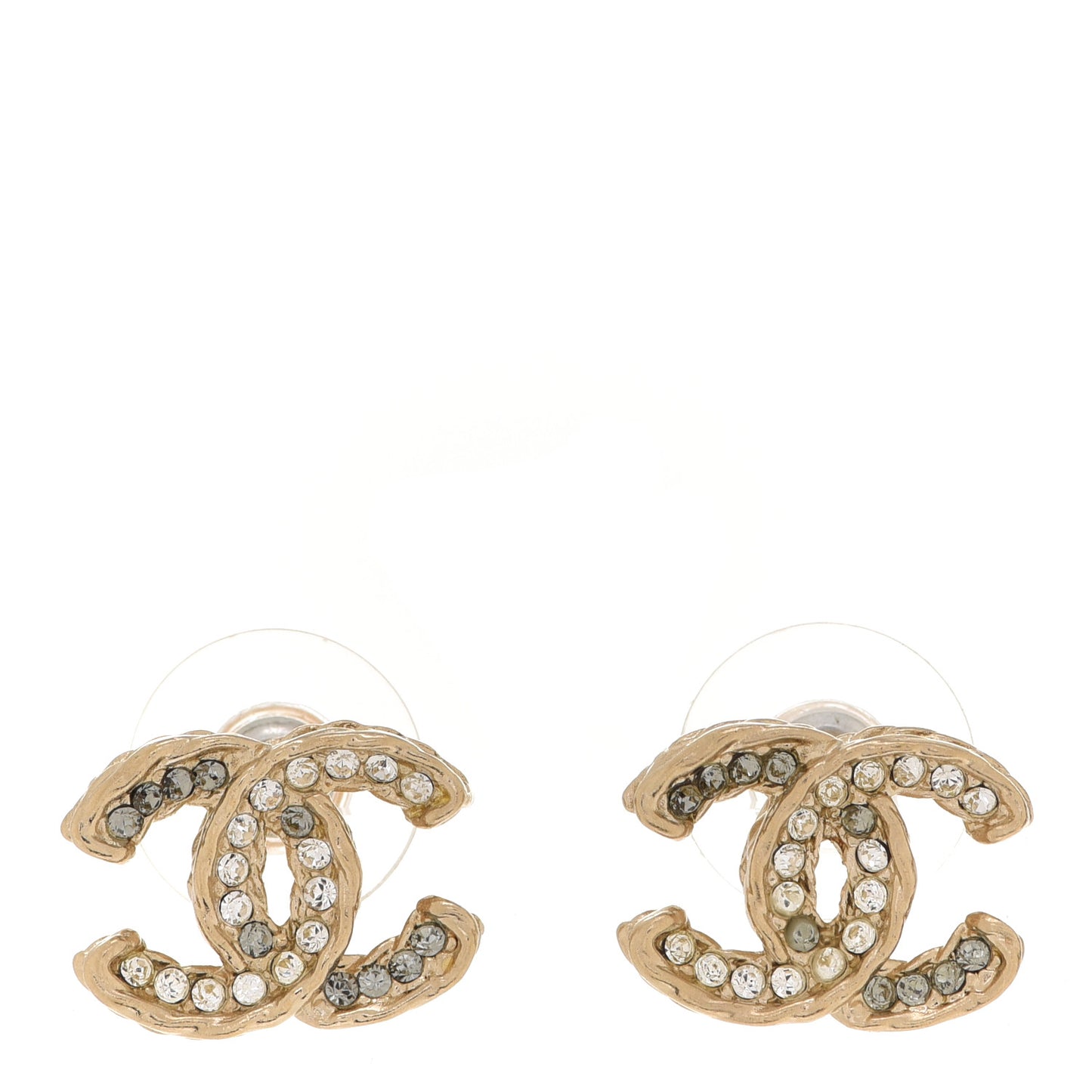 Crystal Mini CC Earrings Gold
