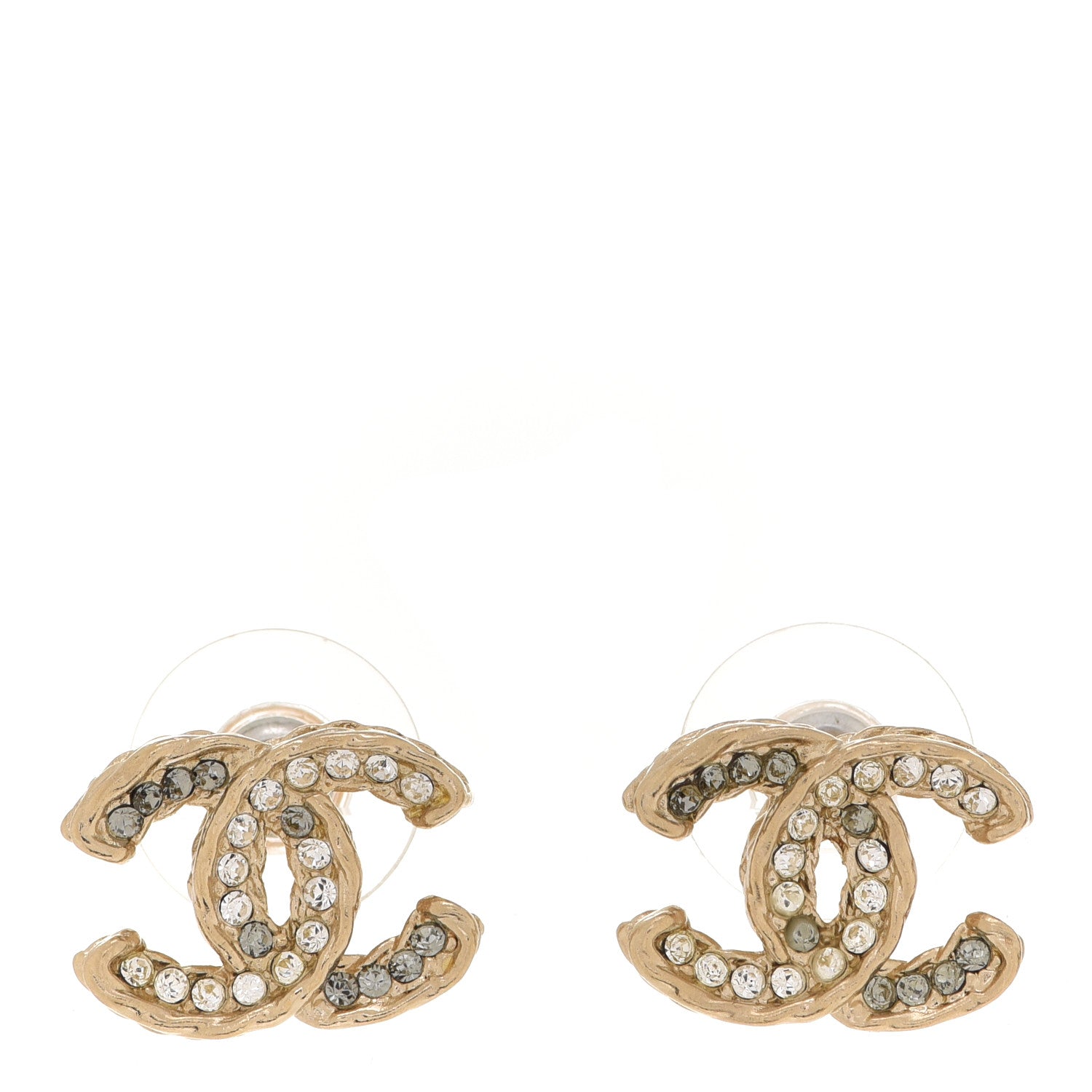 Chanel Crystal Mini CC Earrings Gold 1 of 4