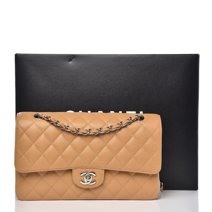 Chanel Caviar Quilted Medium Double Flap Beige 8 of 8