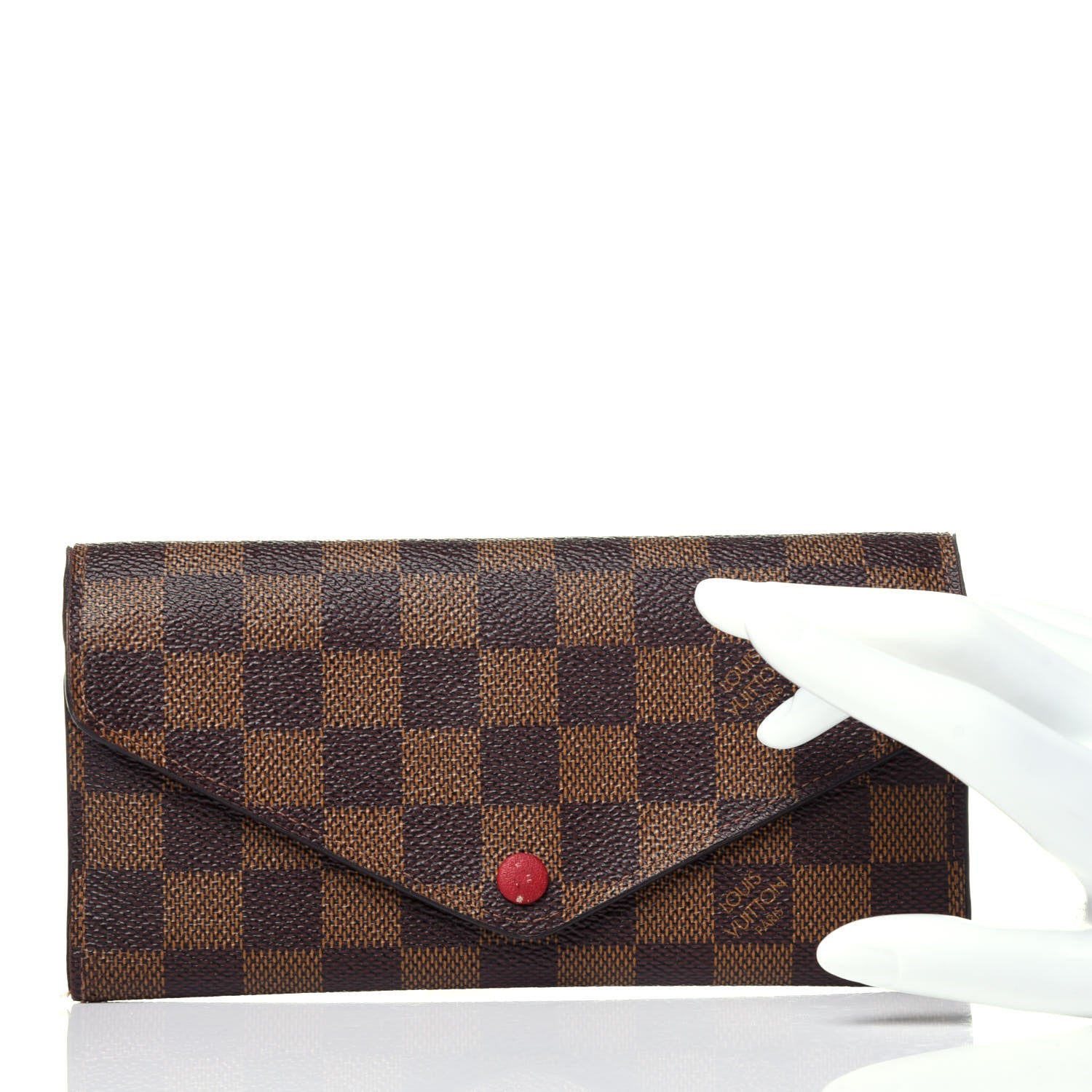 Louis Vuitton Damier Ebene Josephine Wallet Red 2 of 11