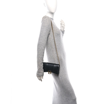 Balenciaga Shiny Box Calfskin Hourglass Chain Bag Black 2 of 10