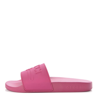 Gucci Rubber Logo Stamped Mens Slide Sandals 10 Fuchsia 1 of 8