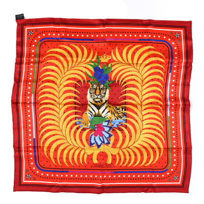 Hermes Silk Tigre Royal Scarf 70 Rouge Vieil Or Ver 1 of 4