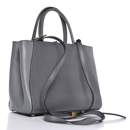 Fendi Vitello Elite Petite 2Jours Tote Grigio Grigio Chiaro 4 of 11