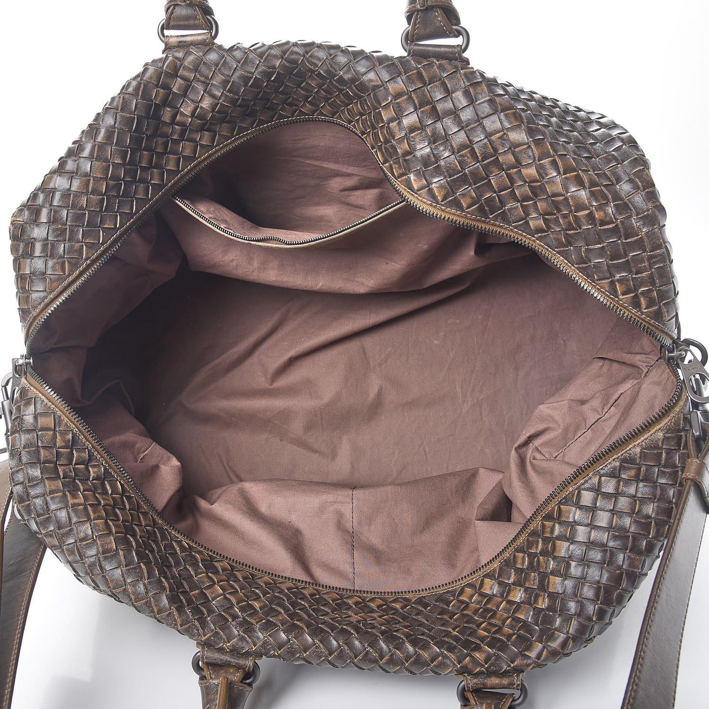 Nappa Intrecciato Satchel Ebano