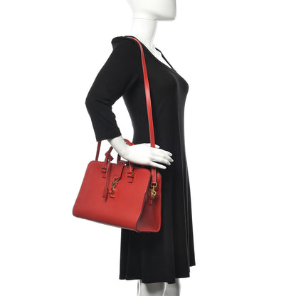 Saint Laurent Calfskin Small Monogram Cabas Lipstick Red 2 of 10