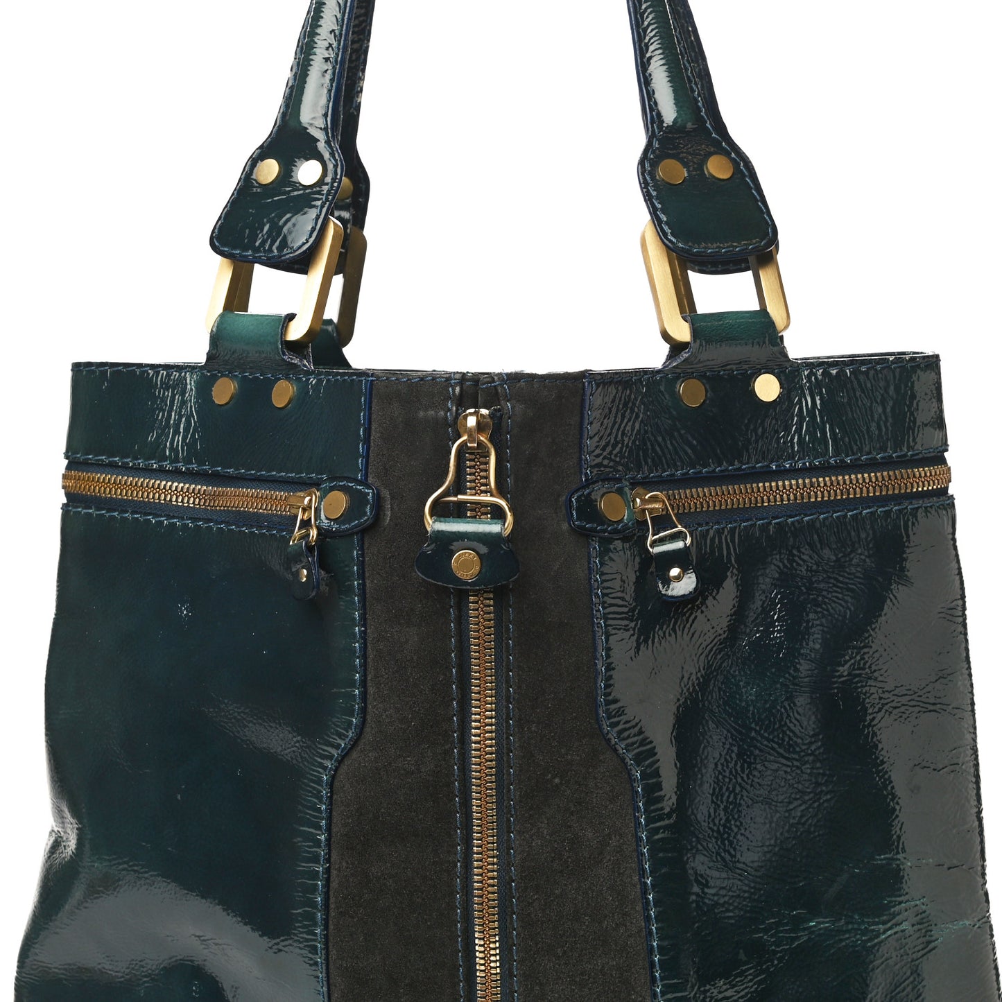 Patent Suede Mona Tote Green