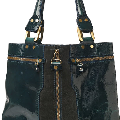 Jimmy Choo Patent Suede Mona Tote Green 23 of 23