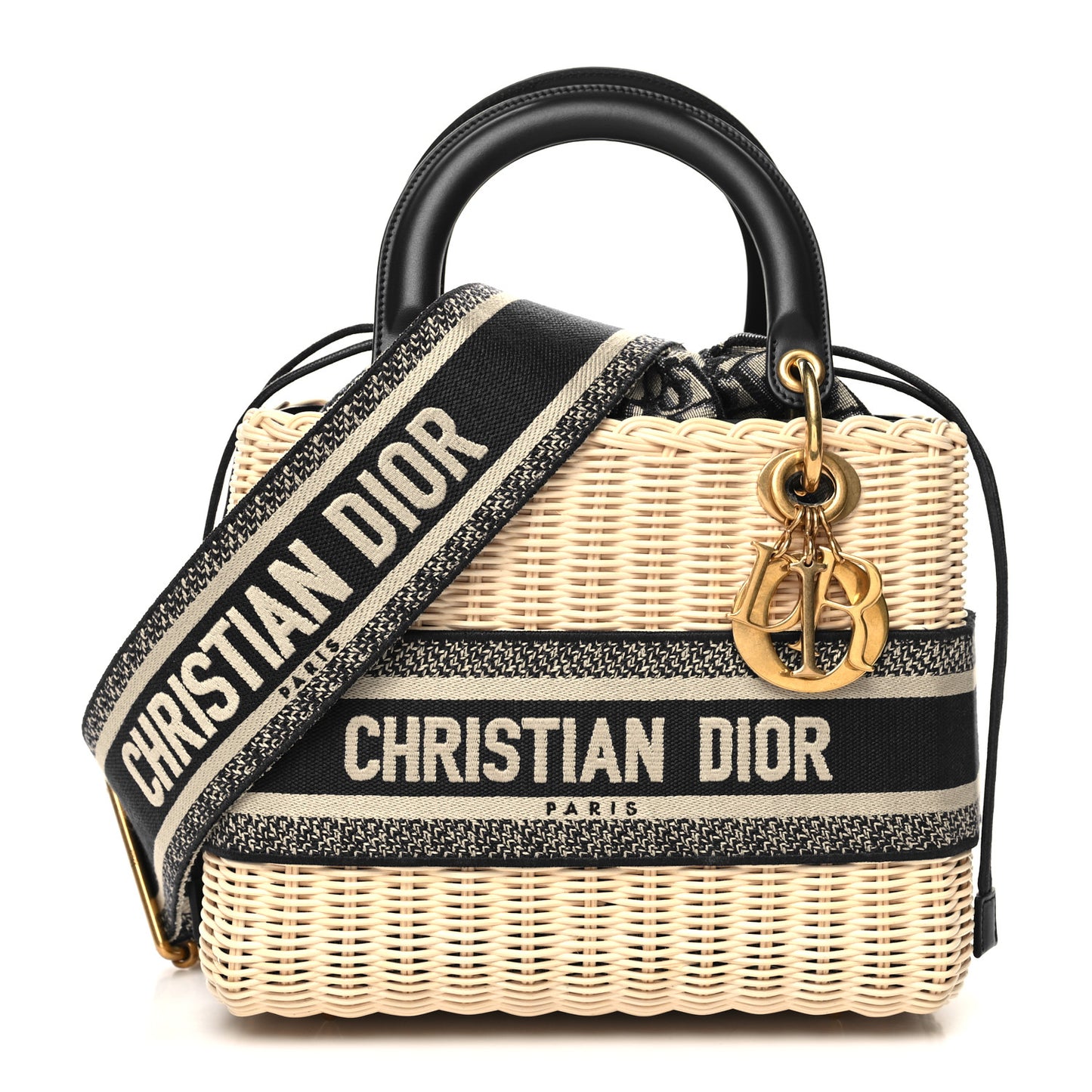 Wicker Oblique Medium Lady Dior Bag Blue