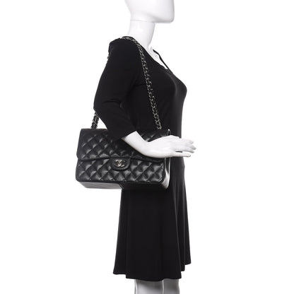 Chanel Caviar Quilted Jumbo Double Flap Black 2 of 11