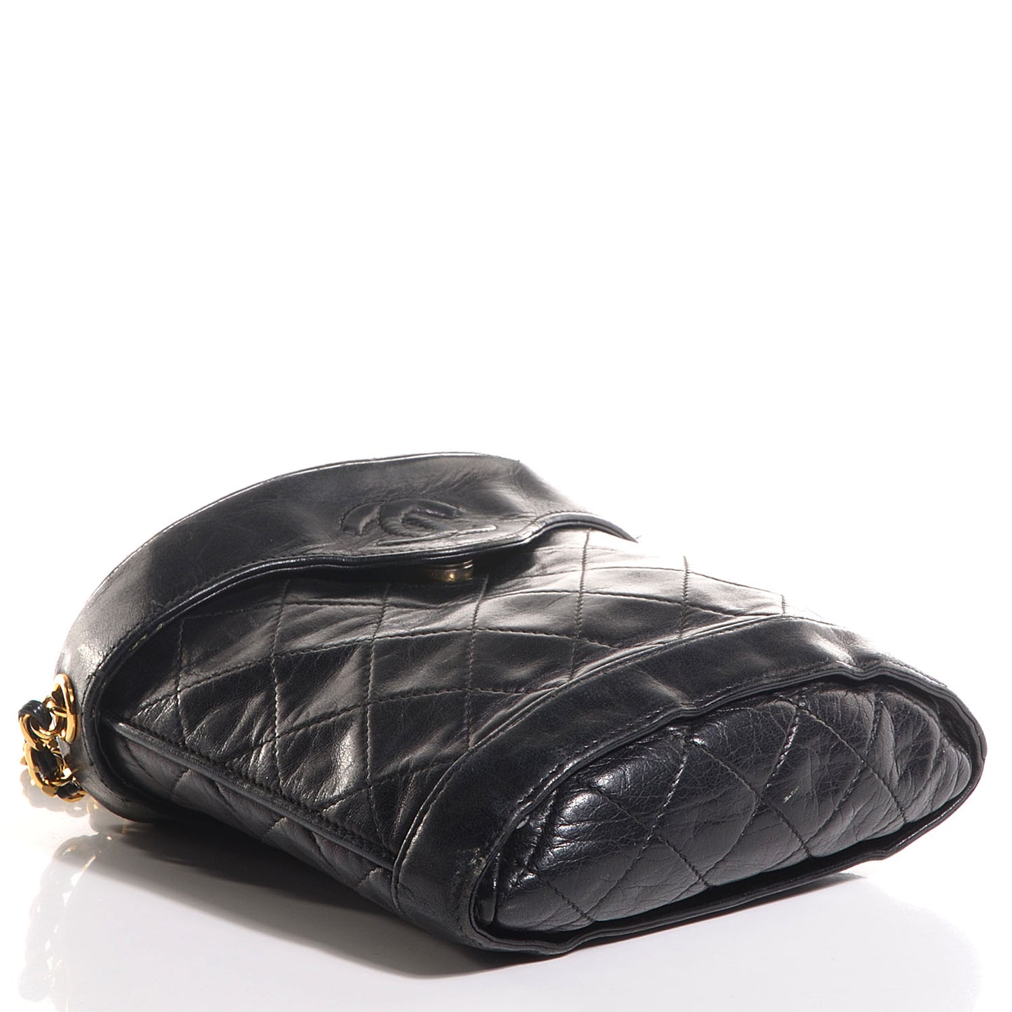 Lambskin Quilted Shoulder Bag Black