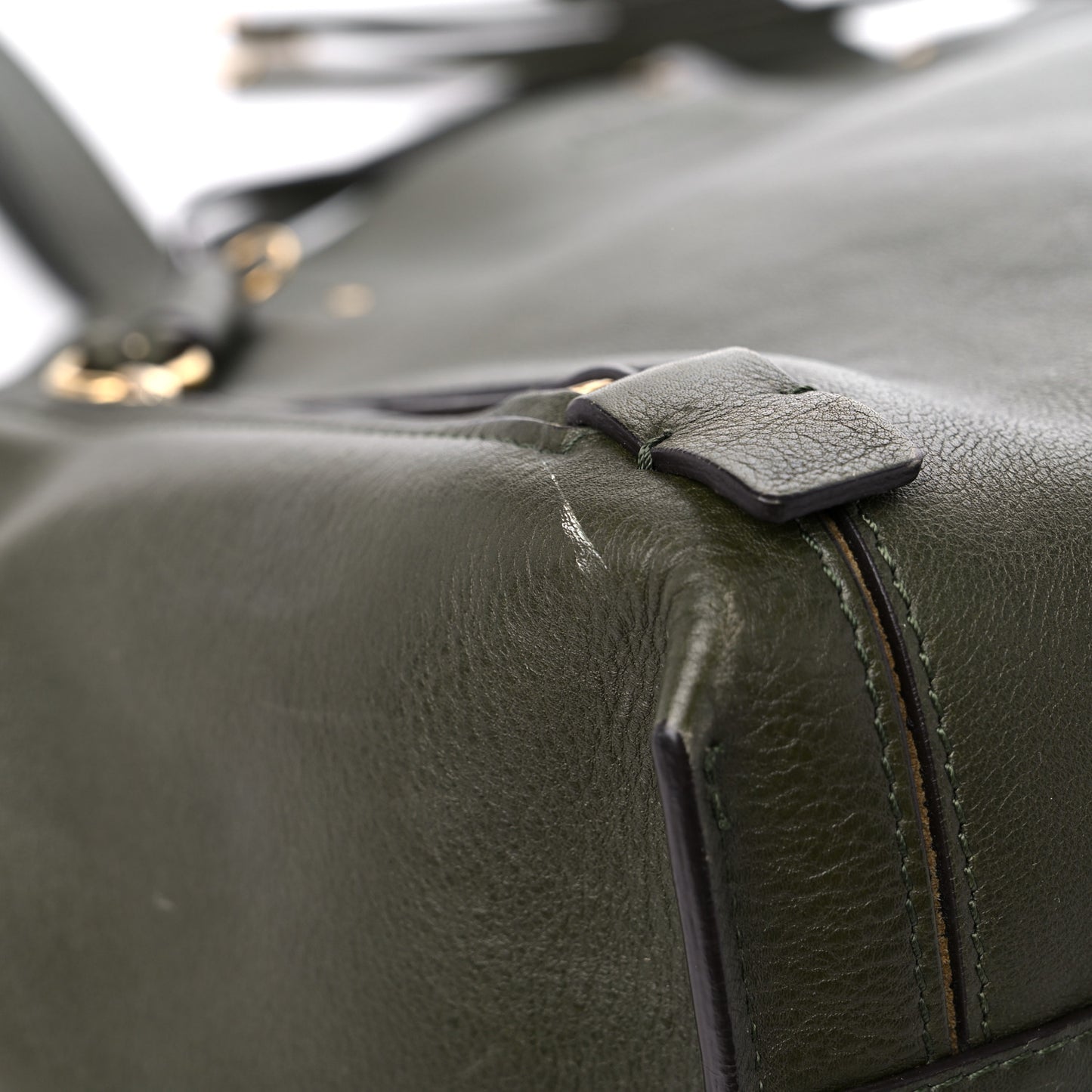 Smooth Calfskin Medium Milo Shopping Tote Midnight Green