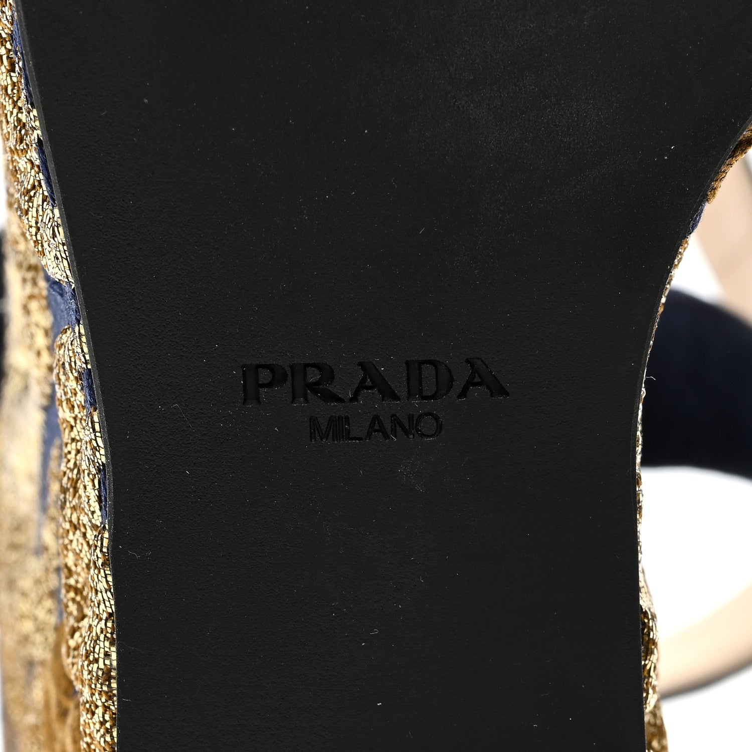 Prada Suede Brocade Wedge Sandals 40 Blue Gold 6 of 7