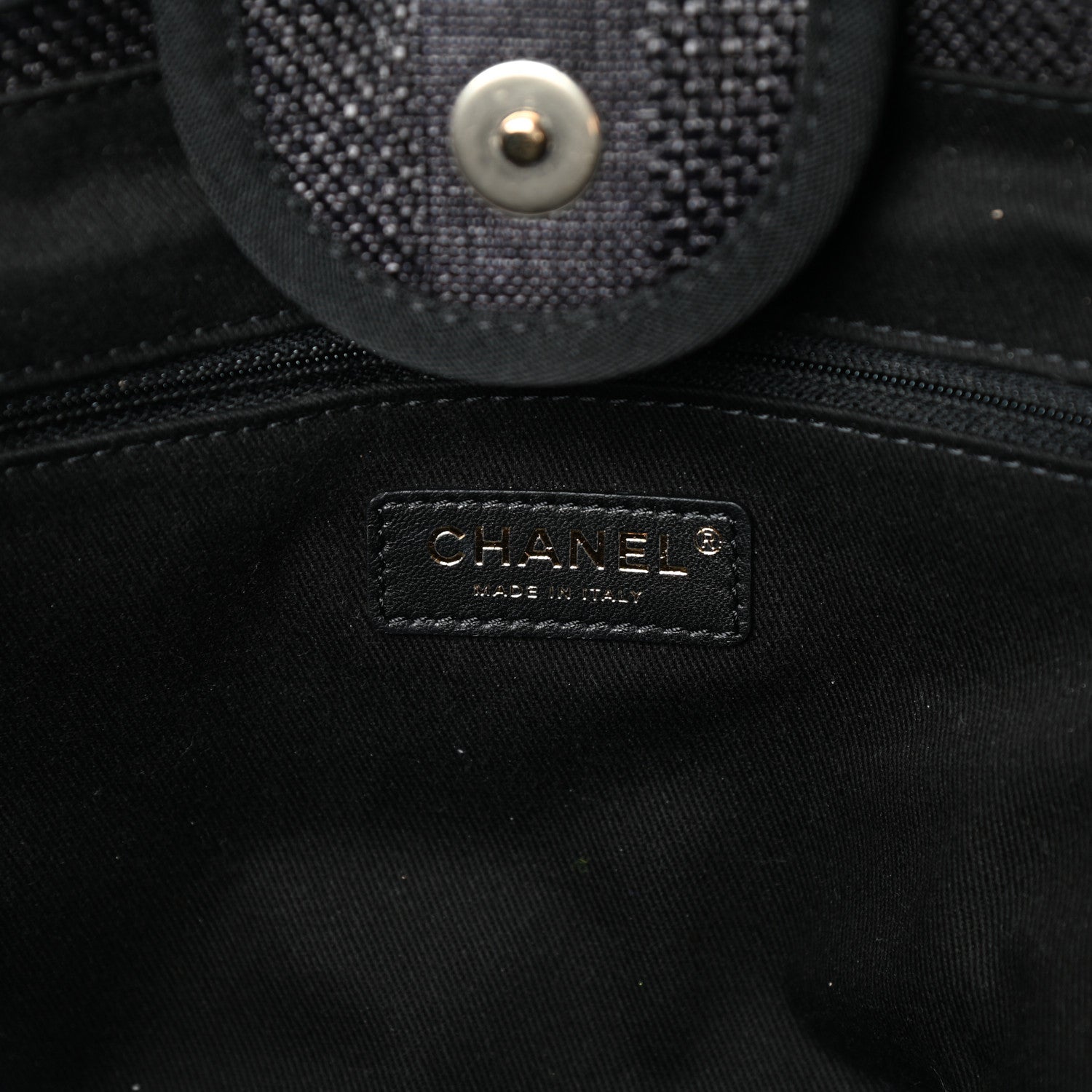 Chanel Mixed Fibers Calfskin Striped Medium Deauville Tote Black 6 of 10