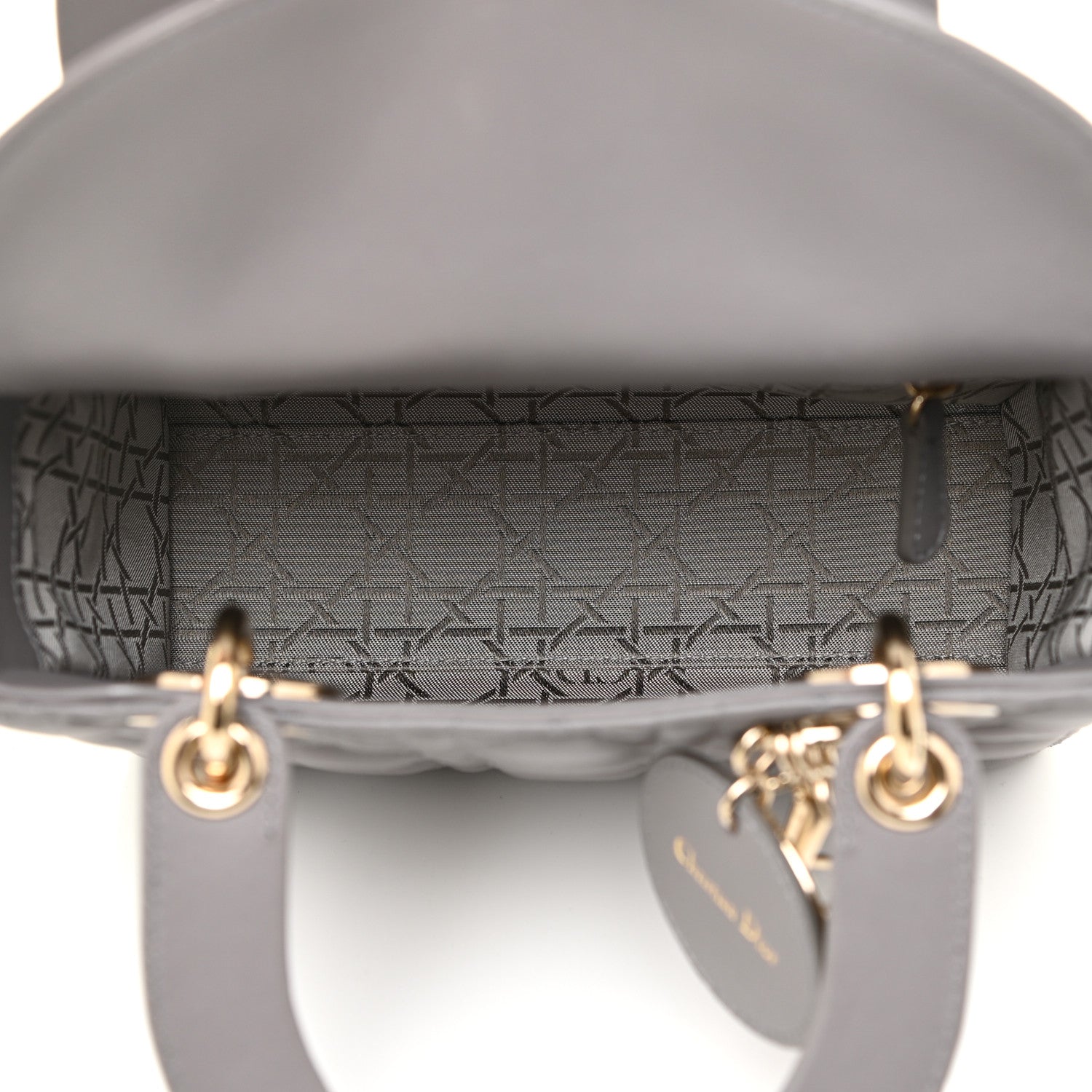 Christian Dior Lambskin Cannage Small My ABCDior Lady Dior Grey 5 of 12