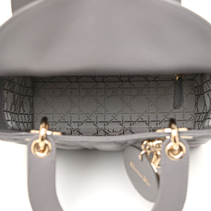 Christian Dior Lambskin Cannage Small My ABCDior Lady Dior Grey 5 of 12