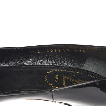 Saint Laurent Vitello Vernice Tribtoo 80 Platform Pumps 37.5 Black 9 of 14