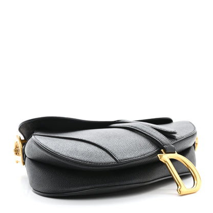 Christian Dior Grained Calfskin Saddle Bag Black 4 of 10