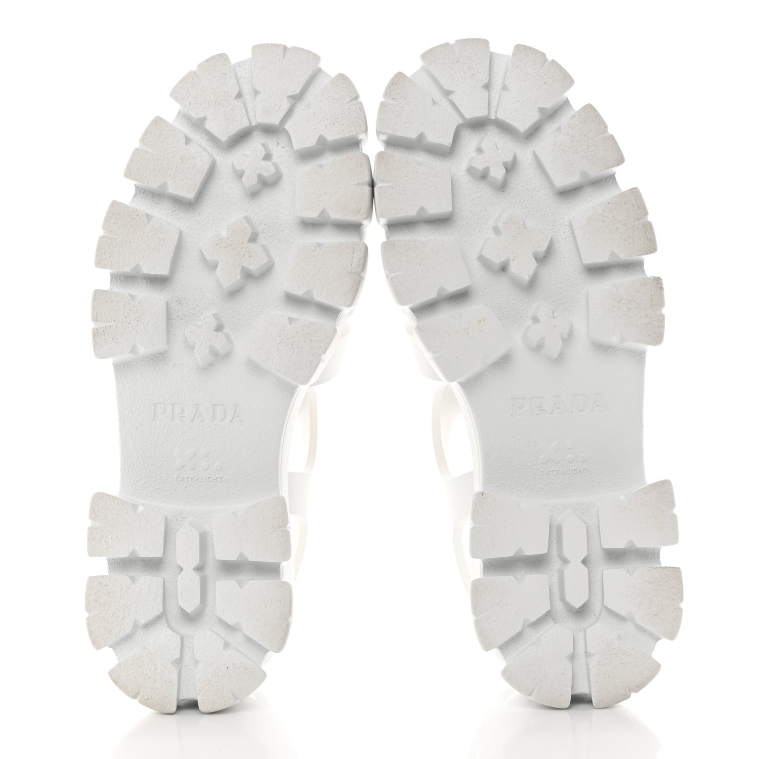 Prada Foam Rubber Metal Triangle Logo Monolith 55mm Cage Sandals 38 White 5 of 9