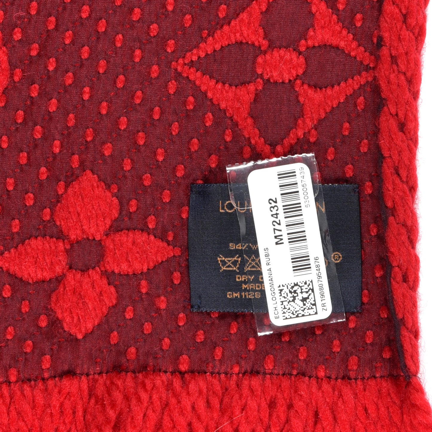 Wool Silk Logomania Scarf Rubis
