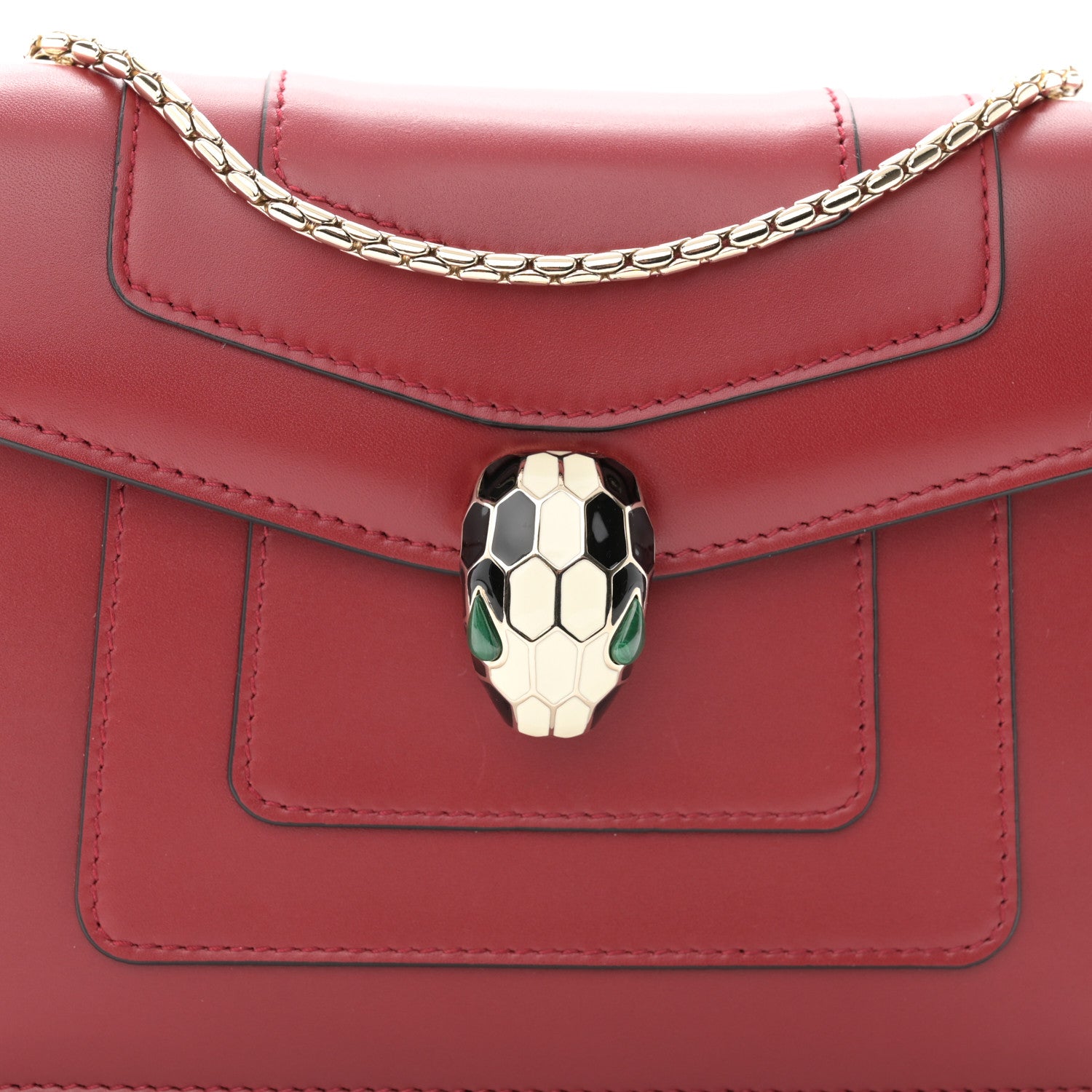 Bulgari Calfskin Serpenti Forever Crossbody Bag Red 7 of 9