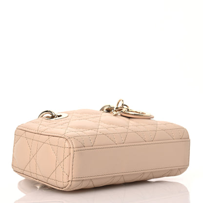 Christian Dior Lambskin Cannage Micro Lady D-Joy Sand Rose 4 of 11