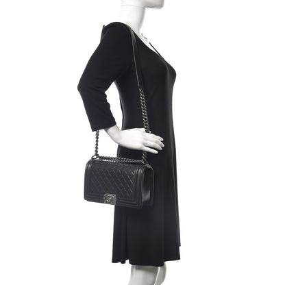 Chanel Lambskin Quilted Medium Boy Flap Black 2 of 17