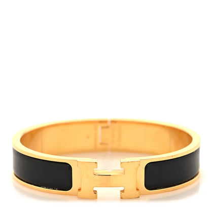 Hermes Enamel Narrow Clic Clac H Bracelet GM Black 1 of 5