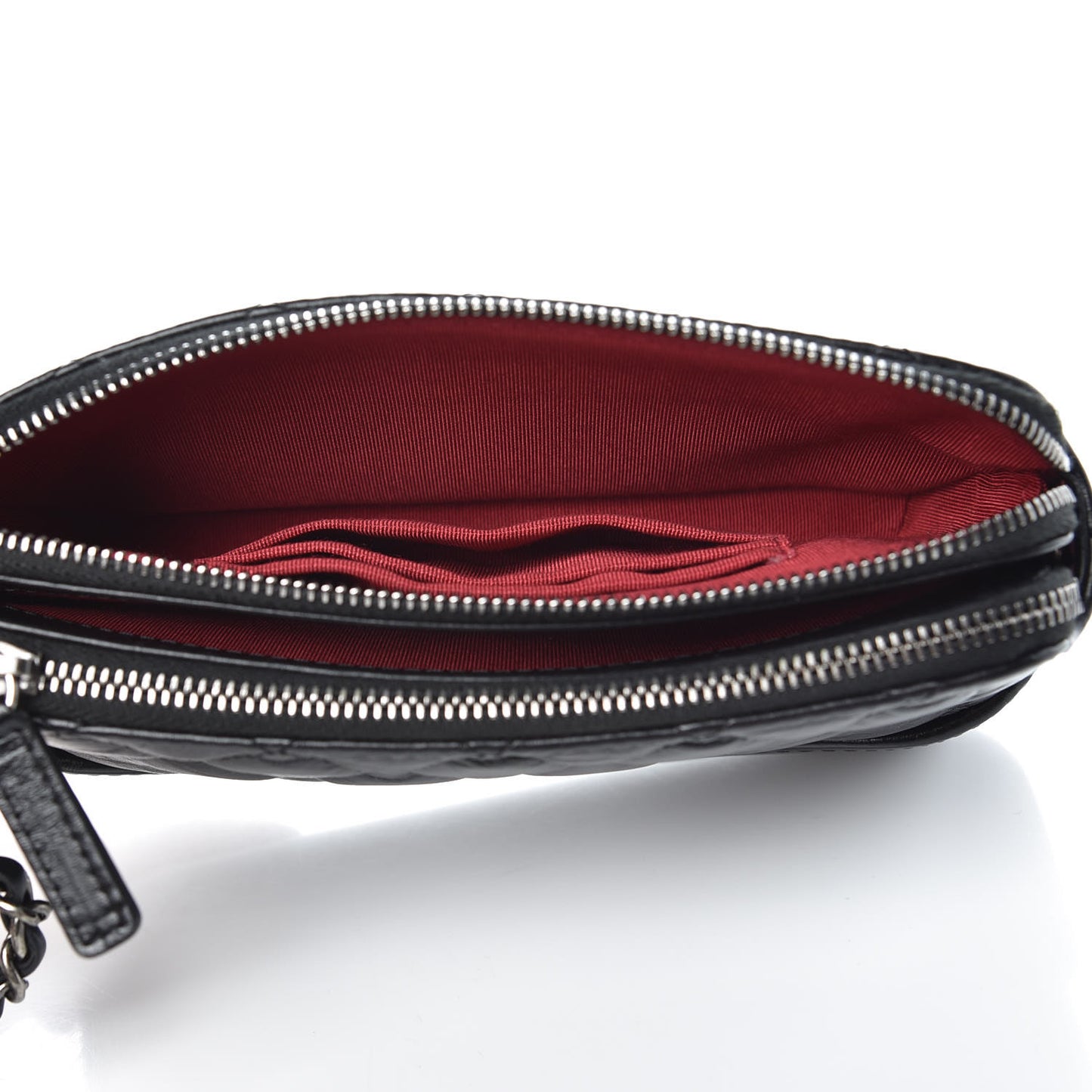 Aged Calfskin Quilted Small Gabrielle Clutch With Chain Black
