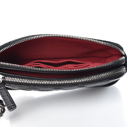 Chanel Aged Calfskin Quilted Small Gabrielle Clutch With Chain Black 5 of 12