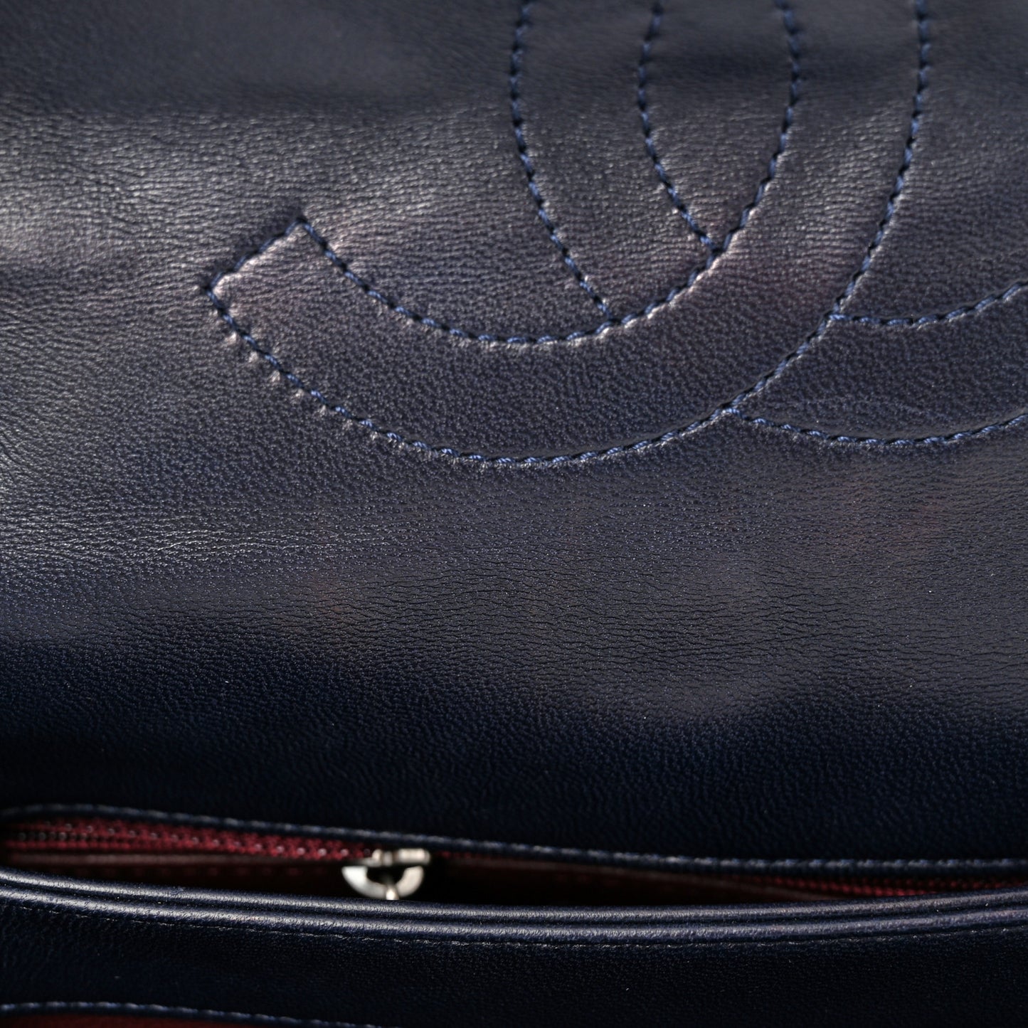 Lambskin Quilted Small Trendy CC Dual Handle Flap Bag Navy