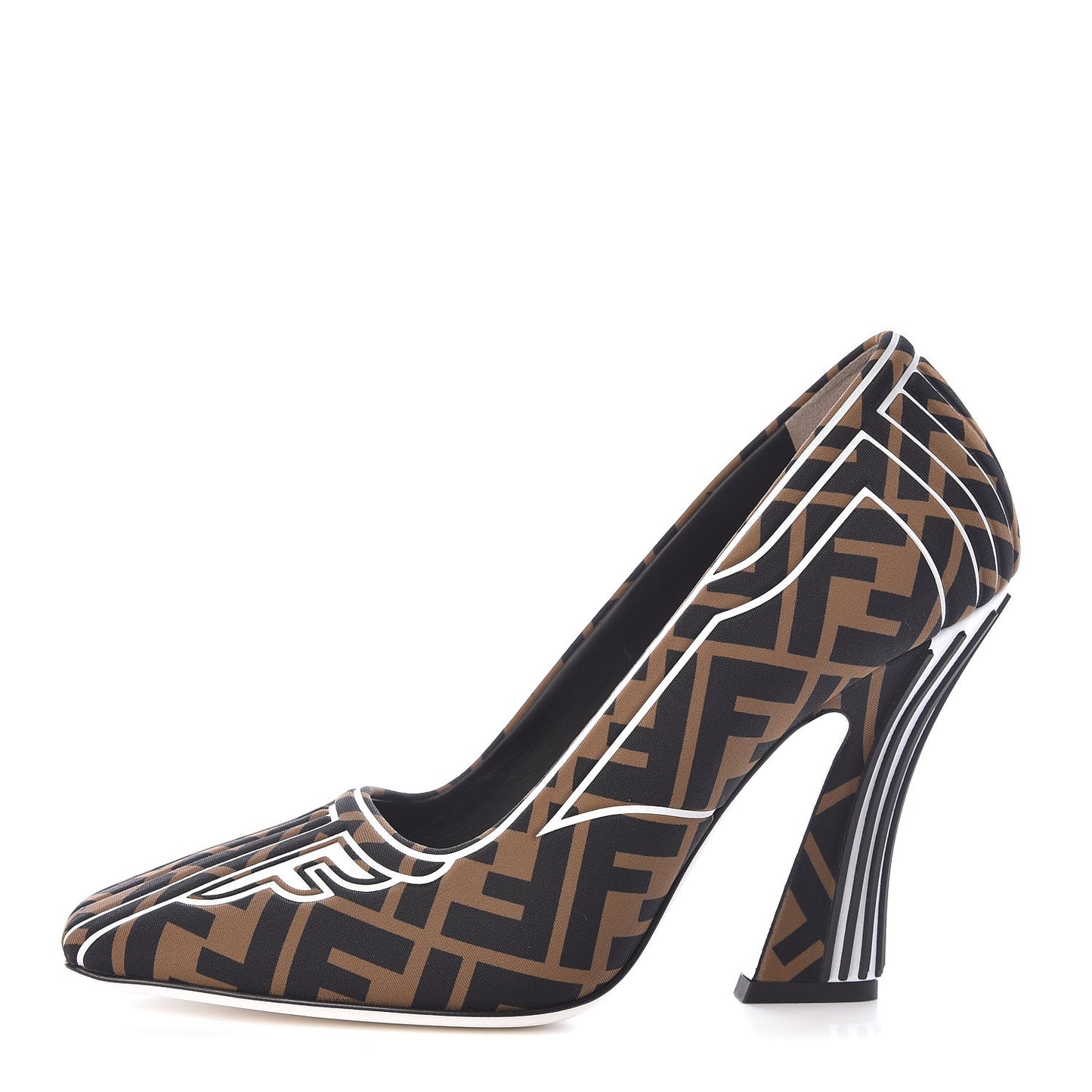 Lycra Film FF FFreedom Decollete Pumps 39.5 Tobacco Moro White