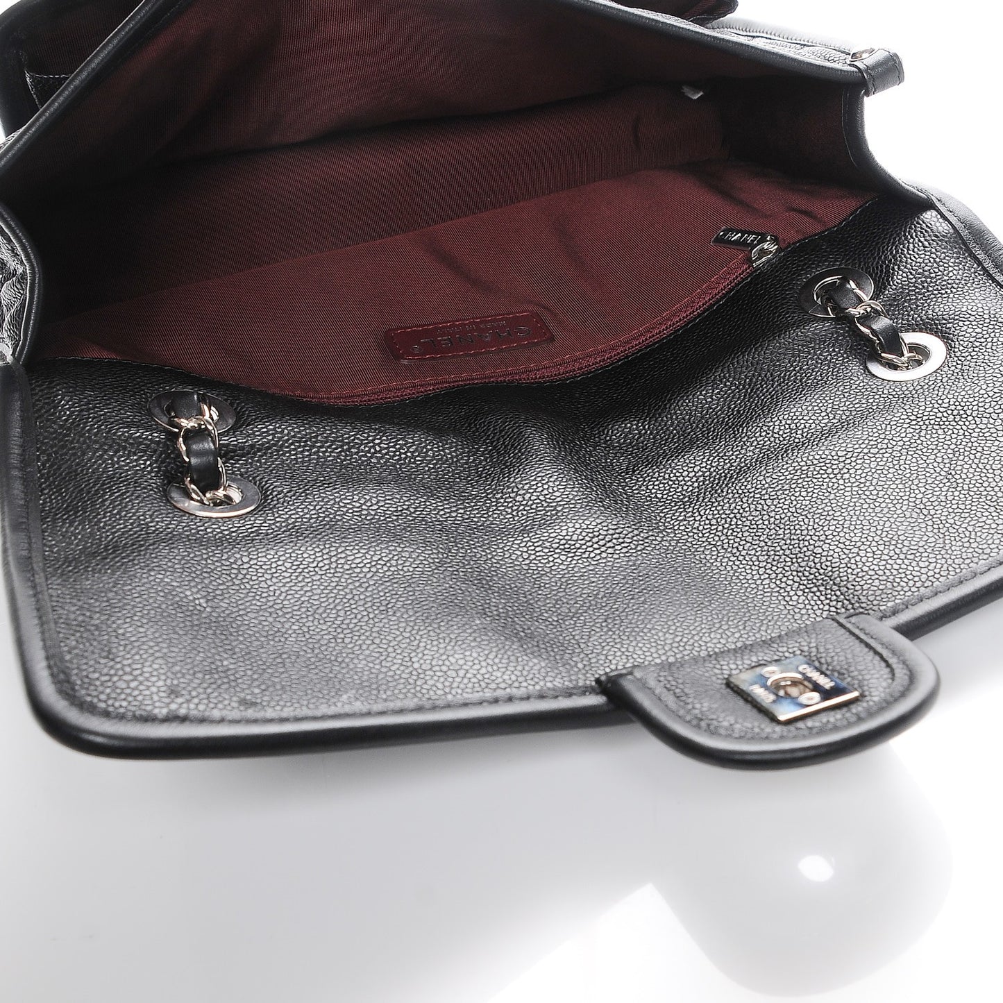 Caviar Quilted Medium French Riviera Flap Black