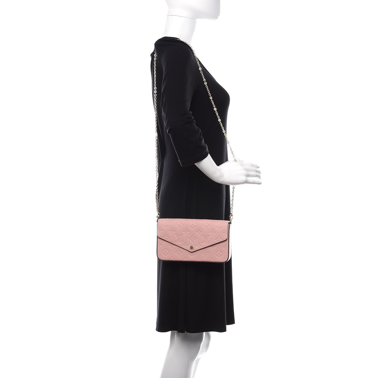 Louis Vuitton Empreinte Pochette Felicie Chain Wallet Rose Poudre 2 of 11