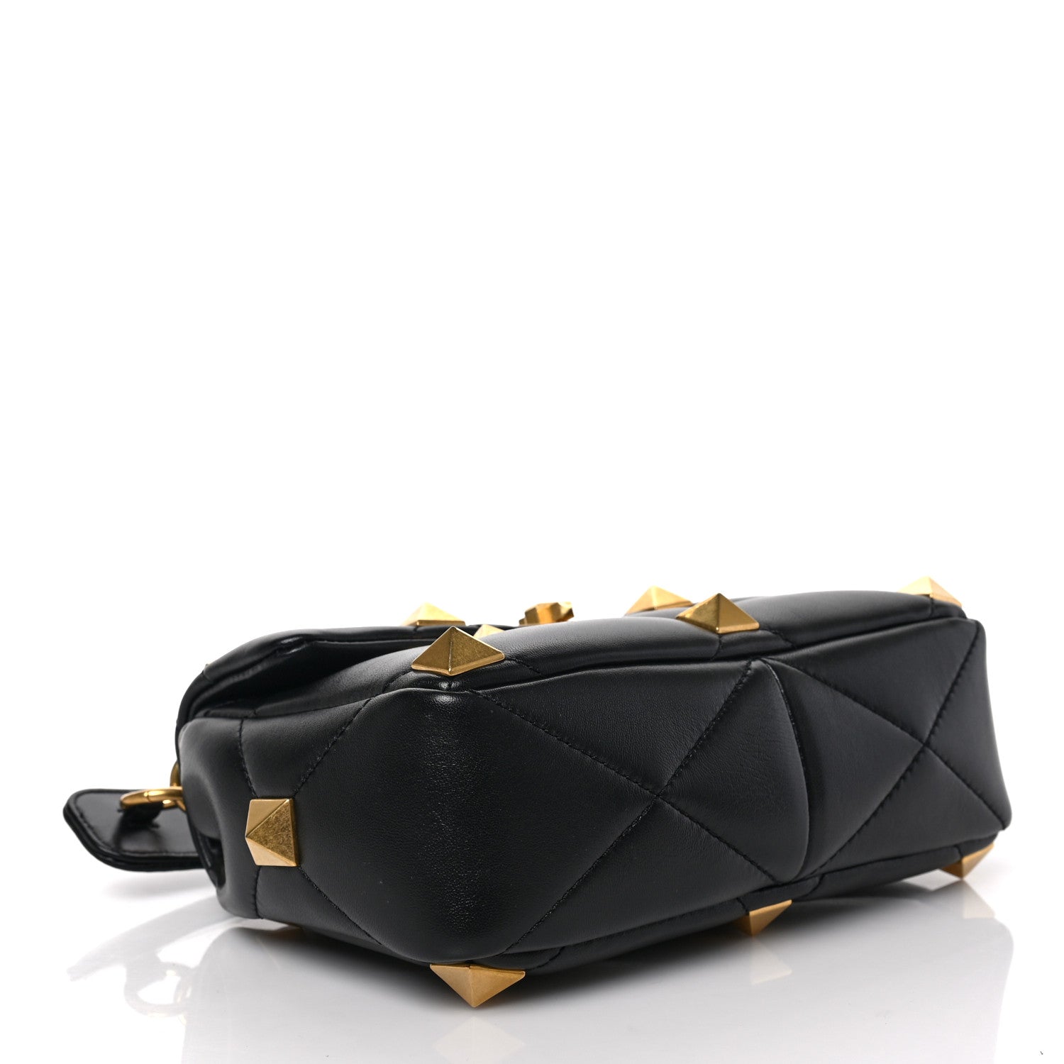 Valentino Garavani Nappa Medium Roman Stud Shoulder Bag Black 4 of 8