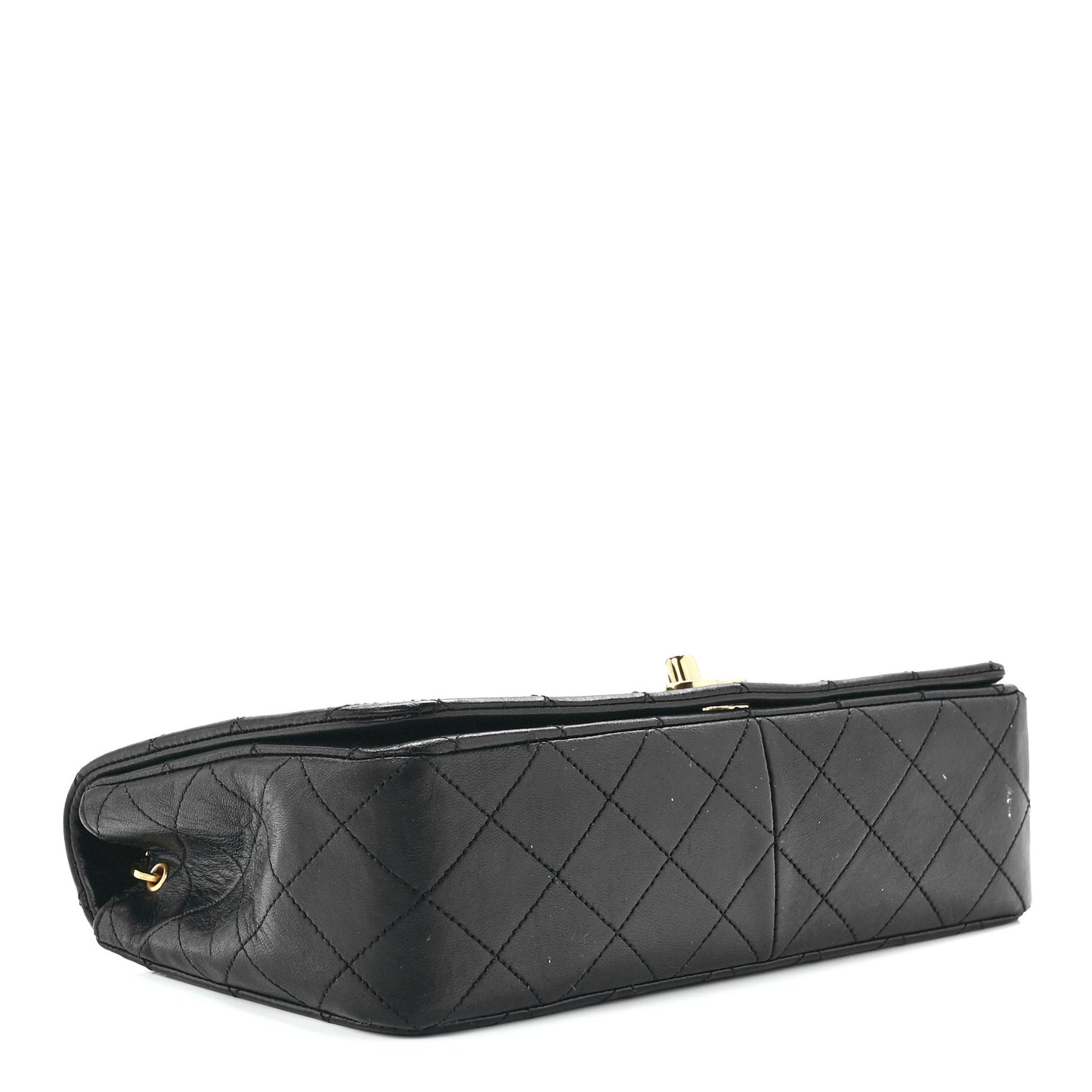 Lambskin Quilted Small Single Flap Bag Black