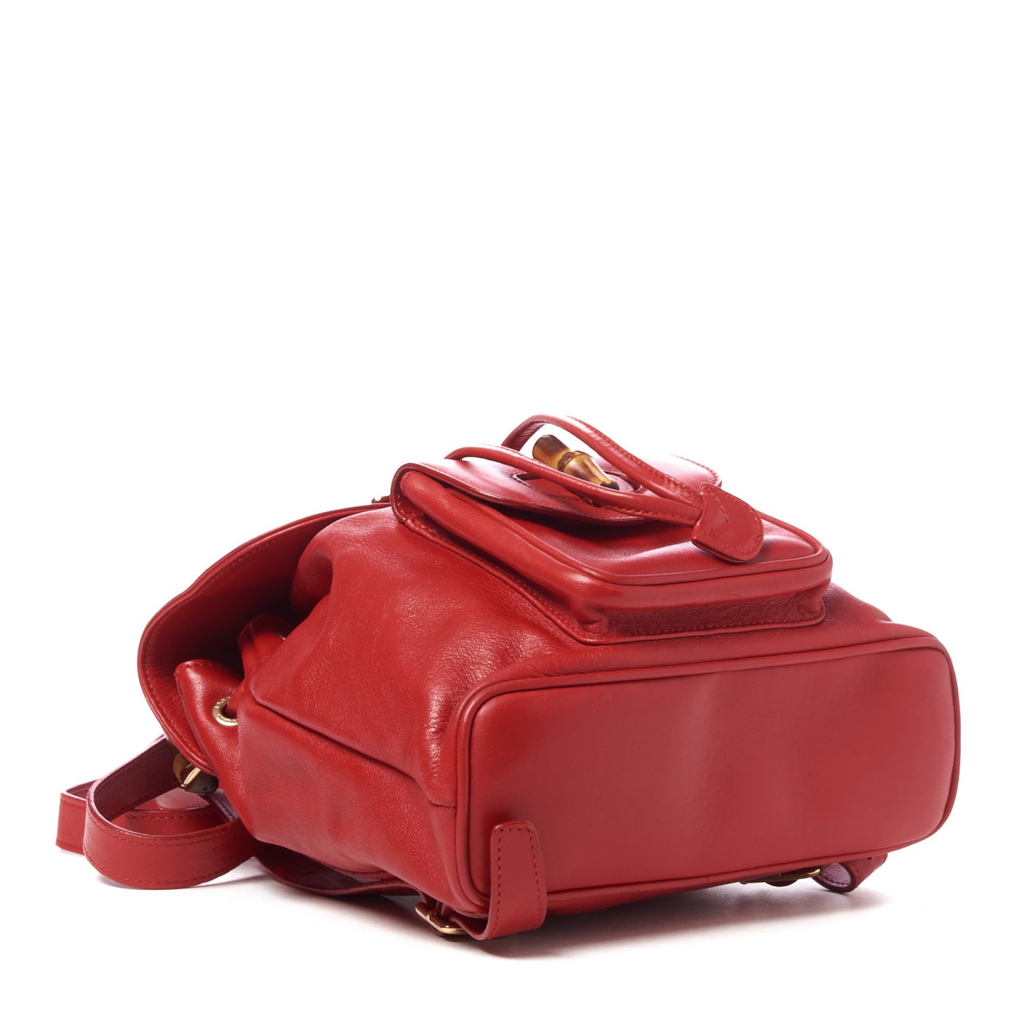 Calfskin Bamboo Mini Backpack Red