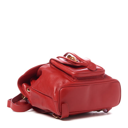 Gucci Calfskin Bamboo Mini Backpack Red 3 of 7