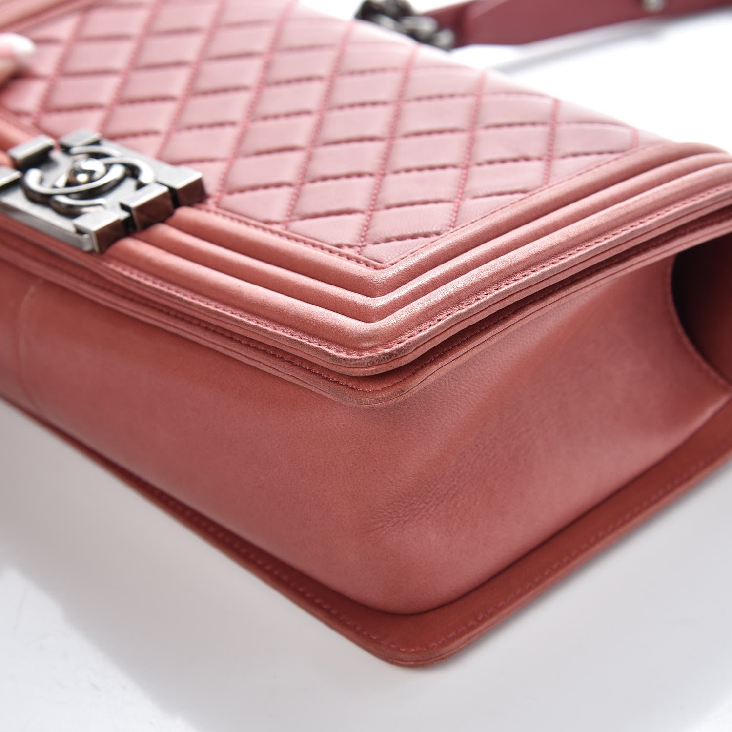 Chanel Lambskin Quilted Medium Boy Flap Dark Pink 12 of 16
