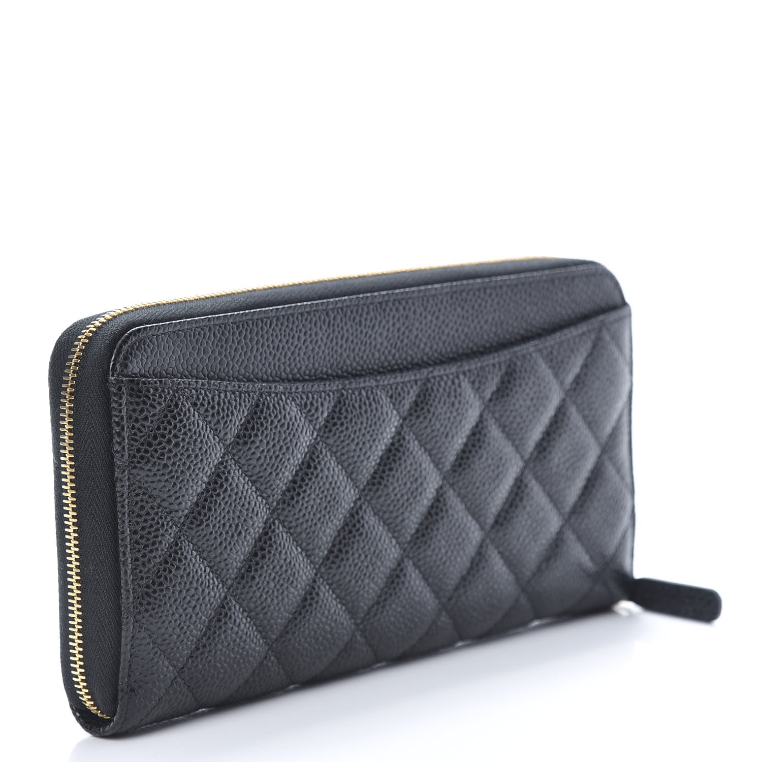 Chanel Caviar Quilted Large Gusset Zip Around Wallet Black 3 of 9