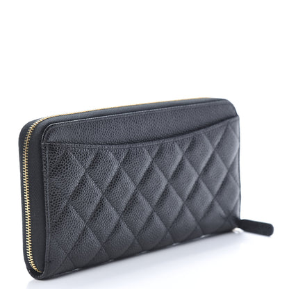 Chanel Caviar Quilted Large Gusset Zip Around Wallet Black 3 of 9